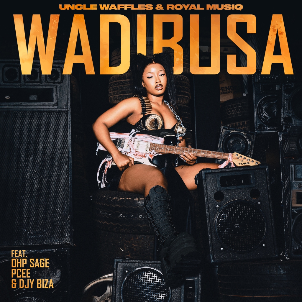 Image featuring Uncle Waffles performing with vibrant lights and musical equipment, representing the release of her latest single, 'Wadibusa'.